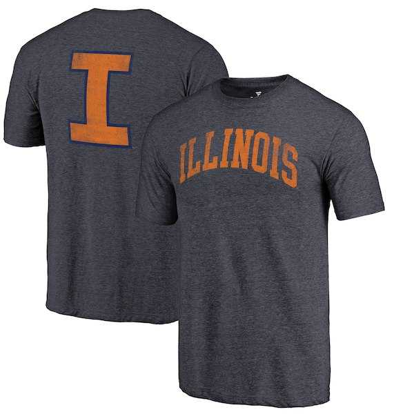 Illinois Fighting Illini Fanatics Branded Heathered Navy Vault Two Hit Arch T-Shirt,We sell and wholesale Illinois Fighting Illini Fanatics Branded Heathered Navy Vault Two Hit Arch T-Shirt on line form chian!